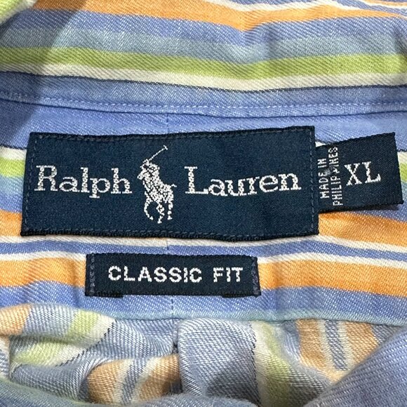 Ralph Lauren Classic Fit Button Down Long Sleeve Dress Shirt Linen‎ Cotton XL - Picture 6 of 7